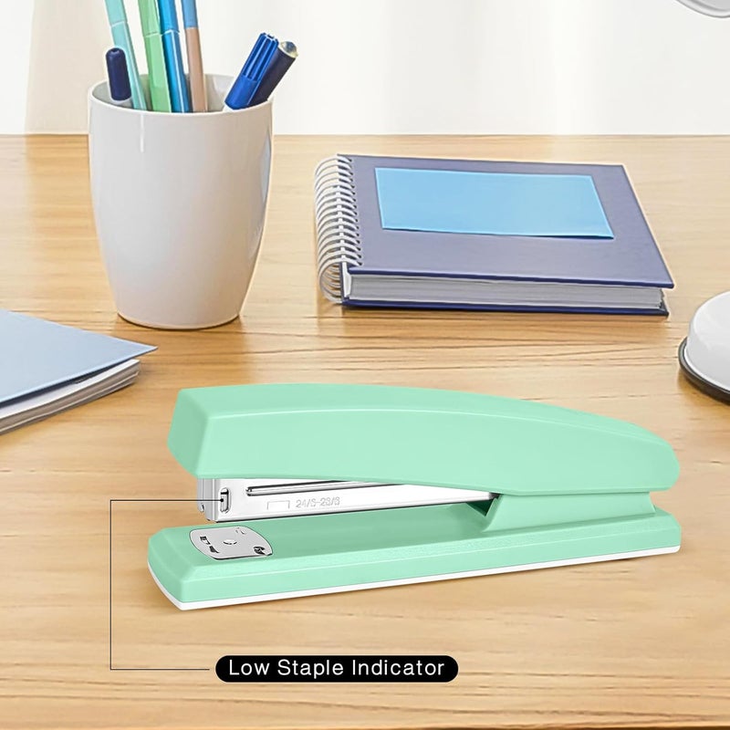 Muxdilu Stapler 25 Sheet Capacity with 1000 Staples and Staple Remover, Staplers for Desk, Non-Slip Office Stapler, Green - Image 3